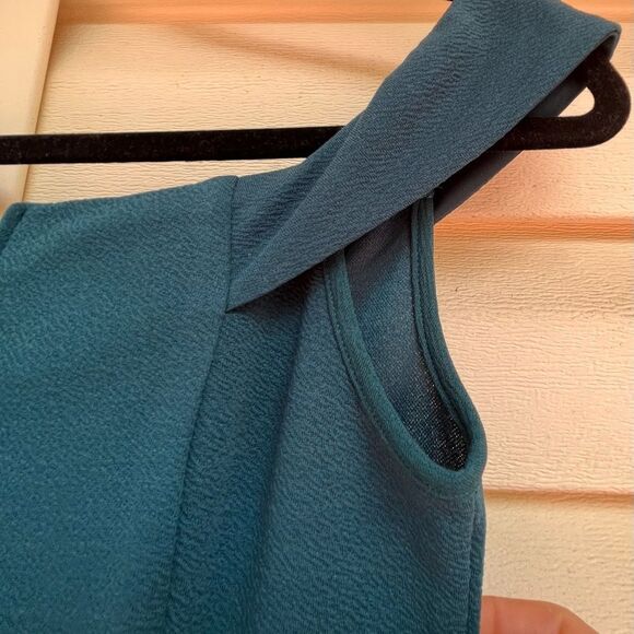 Armani Exchange turquoise off-shoulder bodycon dress, high-low valance, size 8 - Picture 4 of 11